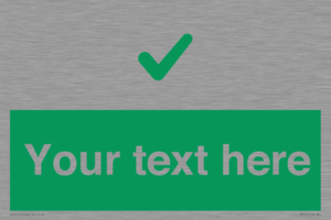 Custom green background, green tick sign